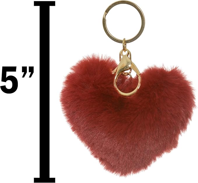 Dreams and Whispers Faux Fur Ball Pom Pom Key Chain Ring for Women Bag Pendant