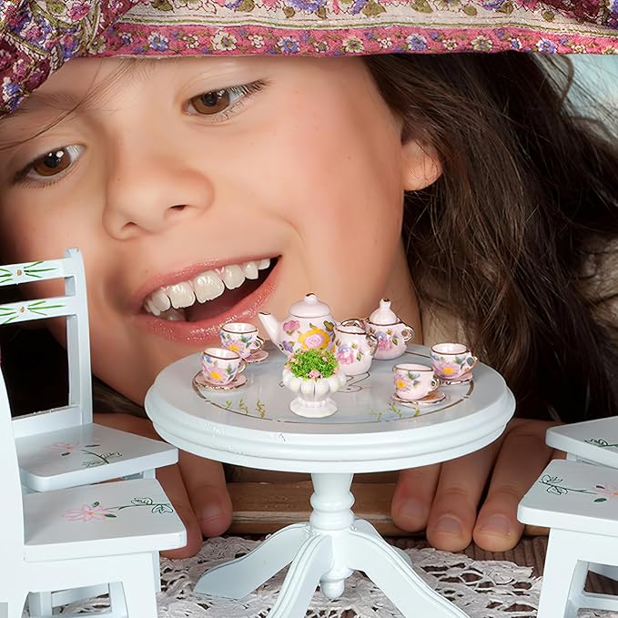 STOBOK 13Pcs Miniature Dollhouse Plant Flowers: Miniature Bonsai Plants Mini Artificial Potted Flower Fake Tiny Greenery Ornament Crafts for Doll House Furniture Home Decor, Random Color