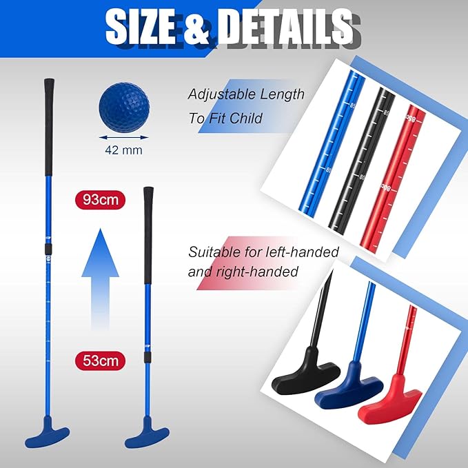 Lenwen Golf Putter for Men Women Adjustable Length Two Way Putter Right or Left Handed Golfers Mini Golf Club with Practice Balls for Adults