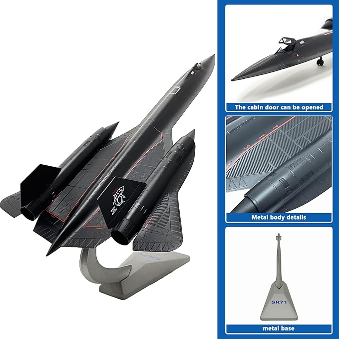 1/72 Scale SR71 Model - 17.9 Inch Length - Metal Military Aircraft Replica - Premium Gift and Collectible