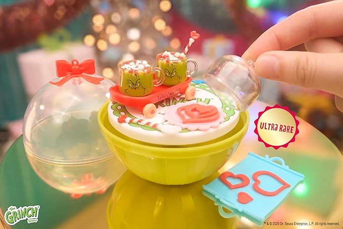 MGA's Miniverse Make It Mini Holiday 2025, The Grinch Dr. Seuss, Mini Collectibles, Mystery Blind Packaging, Holiday, Seasonal, DIY, Crafts, Resin Play, Replica Food, NOT Edible, Collectors, Gift, 8+