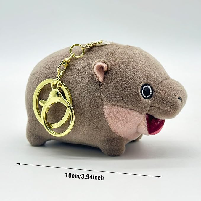 AGLOO Moo Deng Plush Keychain – Adorable Hippo Pendant Charm for handbags, Backpacks, Car Keys Christmas New Year Gift