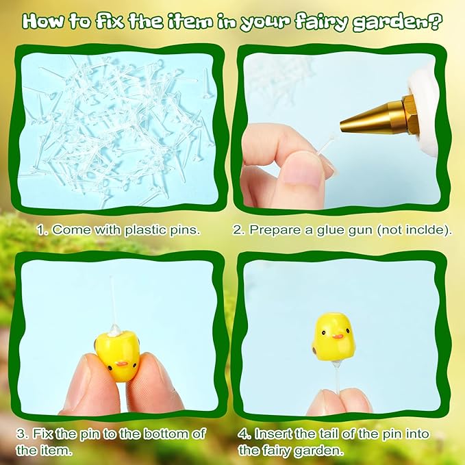 200 Pcs Miniature Garden Accessories, Including Animals, Mini Houses and DIY Dollhouse Decoration, Miniature Figurines, Micro Landscape Ornaments, Garden DIY Kit