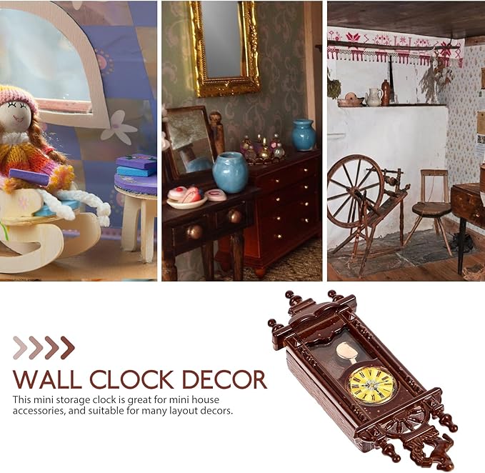 STOBOK Dollhouse Miniature Wall Clock Mini Clock Model for Photography Props Dollhouse Furniture Accessories