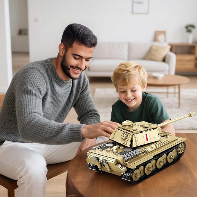 Reobrix Pudel Tank Building Block Set for Adult, WW2 Military German Tank Model Set 77034, World of Tanks Authorized Products MilitaryToys Building Set for Military Fans Boys Kids Age 14+ (969PCS)
