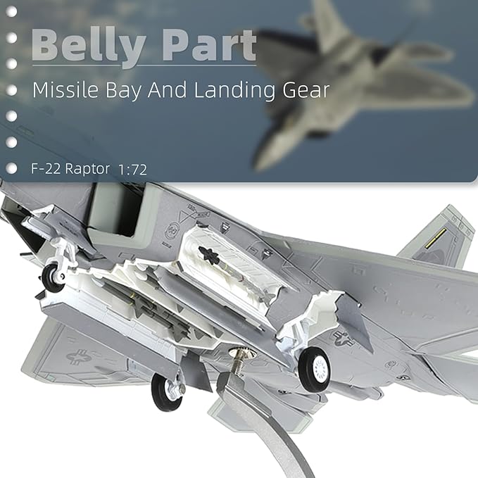 USA F-22 Raptor Fighter Attack Pre-Build Model 1:72 Aircraft Alloy Diecast Airplane Military Display Model Aircraft for Collection or Gift (AK 093)