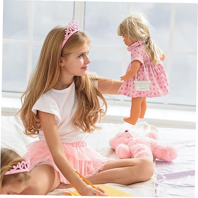 ORFOFE 2Pcs Miniature Metal Dollhouse Handbag Accessories Small Silver Shoulder Bags for Doll Decor and Craft Gifts