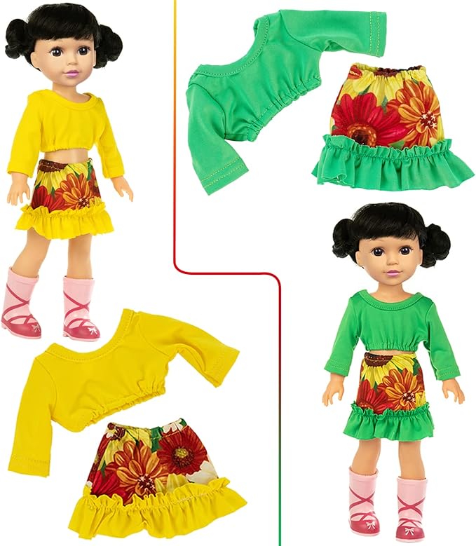 ZITA ELEMENT 10 Sets Fashion 14.5 Inch Girl Doll Clothes and Party Dress for 14 - 14.5 Inch Doll Clothes Outfits and Accessories