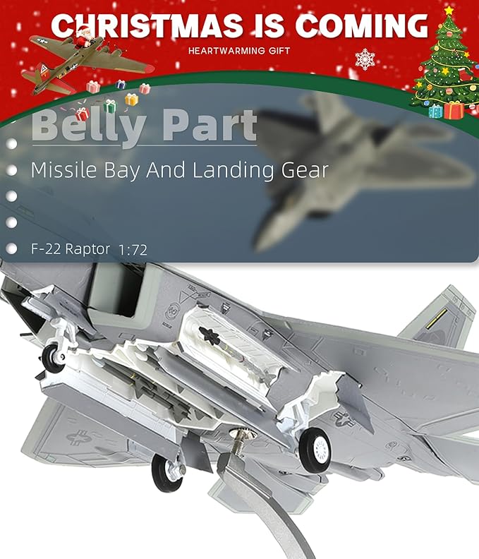 1/72 F-22 Raptor Model Diecast Airplane Fighter Model for Collections and Gift (TY 325 FW)
