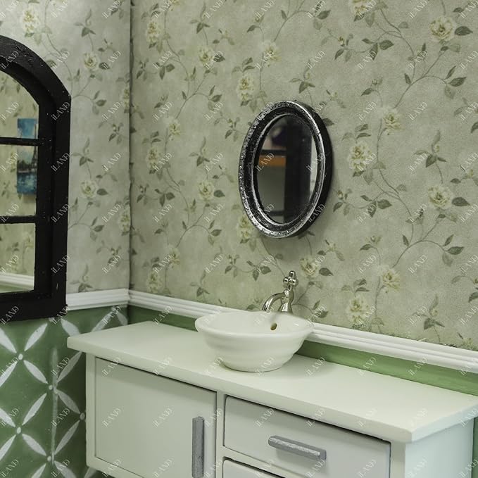 iLAND Dollhouse Wallpaper, Nice 1/12 Scale Accessories & 1/6 Scale Accessories for DIY Dollhouse Décor, 39 * 15.7 inch Beautiful Doll House Wall Paper w/Harmonious Proportions & Realistic Touch