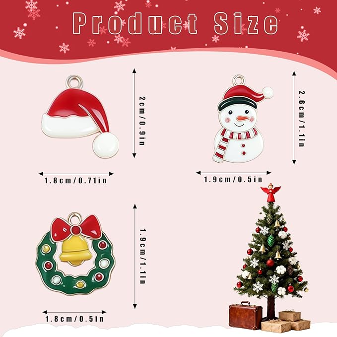 VPDSLABUBU Accessories for 3.9-6.7In(10-17cm) Dolls,8 Pcs Accessories,Including 1 Pearl Necklace,5 Christmas Collection Pendants,and 2 Spring Clips,Meet Your DIY Needs(Christmas)