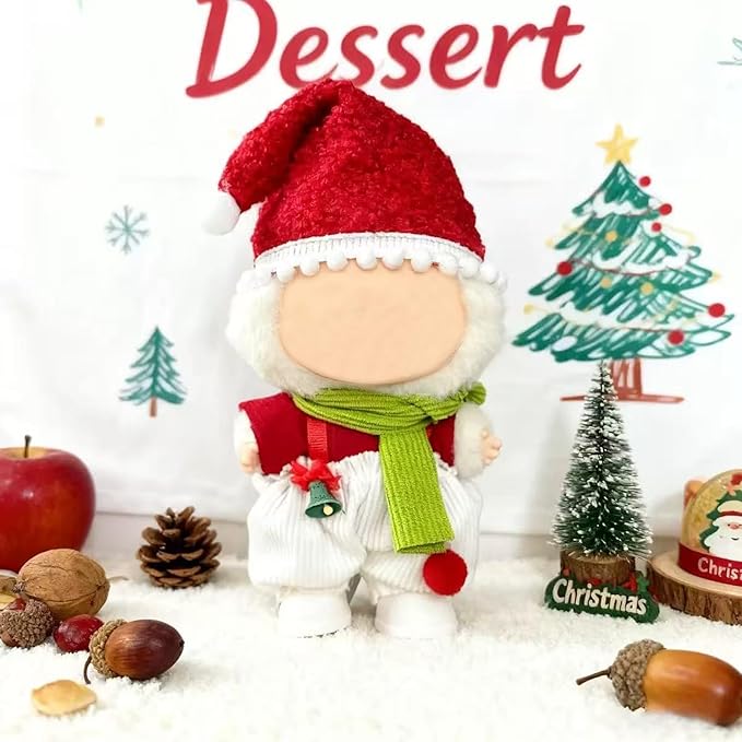 17cm Doll Christmas Clothes(NO Doll), Cute Dolls Outfit Accessories, Small Kawaii Clothes Set for Dolls, for Women and Girls(Style 2)