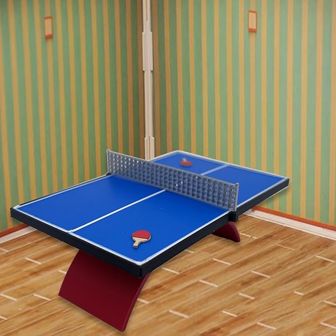 1/12 Miniature Table Tennis Table Model Craft Layout Decoration Handmade Collection Dollhouse Furniture