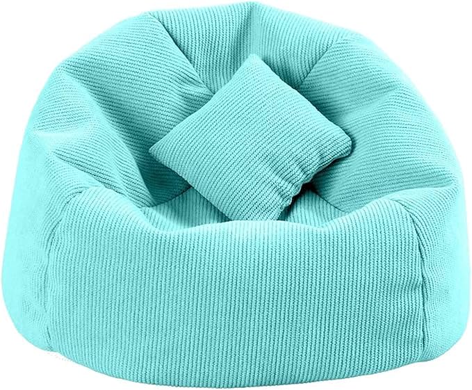 Handmade Bean Bag Chair for Doll Sofa Seat, Mini Sofa Suitable for 17 CM Dolls, Practical Accessories Suitable for Blind Box Enthusiasts and Collectors (Aqua)