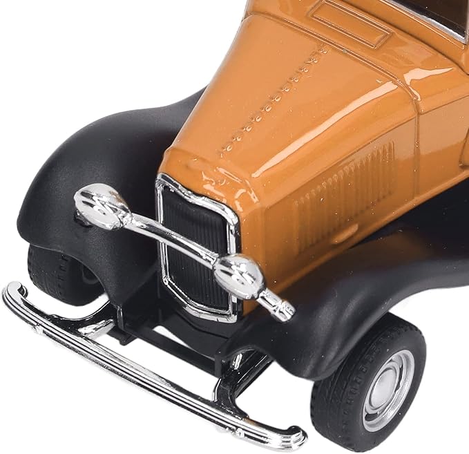 Classic Vintage Alloy Car Model Opened Doors Retro Antique Pullback Toy 1:32 for Playtime Education (Yellow)