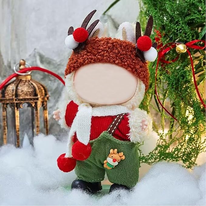17cm Doll Christmas Clothes(NO Doll), Cute Dolls Outfit Accessories, Small Kawaii Clothes Set for Dolls, for Women and Girls(Style 1)