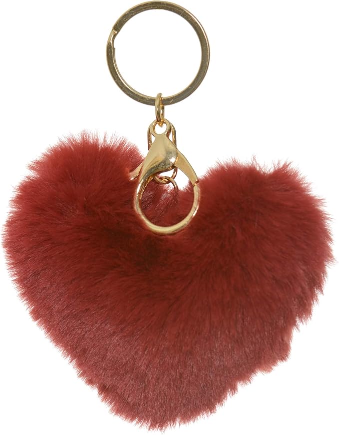 Dreams and Whispers Faux Fur Ball Pom Pom Key Chain Ring for Women Bag Pendant