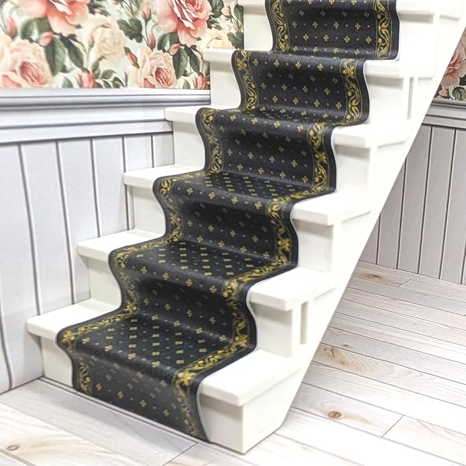 Self-Adhesive Carpet with Real Textile Structure for Dollhouses Scale 1:12 (Gold Brocade)
