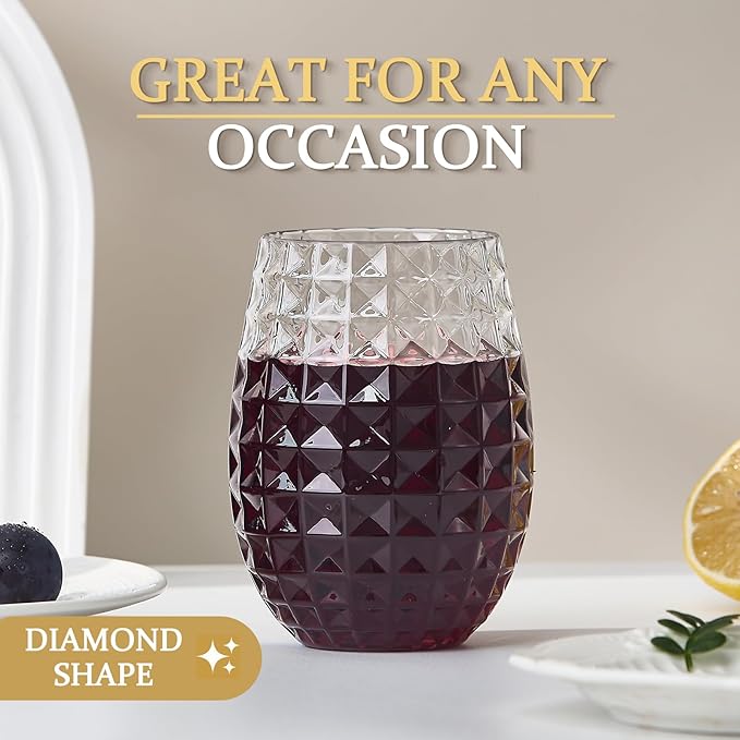 Lueumxc 20 Pack Plastic Wine Glasses, 16Oz Disposable Wine Glasses Unbreakable Clear Plastic Cocktail Glasses Recyclable Shatterproof Reusable Wine Cups (16oz-20pack)
