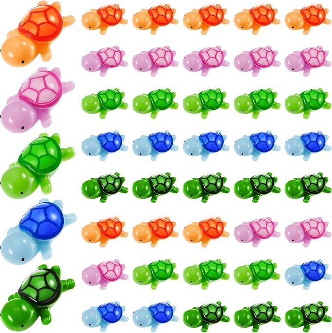 60 Pcs Resin Sea Turtle Figure Mini Sea Turtle Figurines Bulk Multicolor Miniature Figure for DIY Ornaments Ocean Animal Figurines DIY Home Garden Birthday Party Favor Decoration