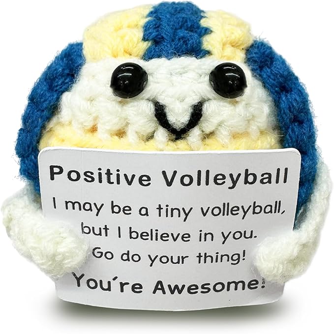 Zelaxeyi Mini Volleyball Ball Birthday Gifts for Men Women Volleyball Players,Funny Crochet Gifts for Volleyballs Lovers, Emotional Support Crochet