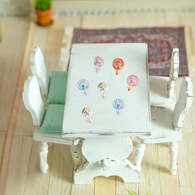 200 PCS Mini Resin Lollipop Figures for Crafts Tiny Resin Candy Miniature Things for Dollhouse Fairy Garden Micro Landscaping Decoration Cake Toppers Decor