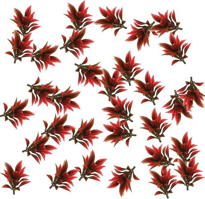 OrgMemory Mini Model Grass, 200 Pcs, Mixed Model Plants, Miniature Plants for School Project DIY Miniature Colorful Flower