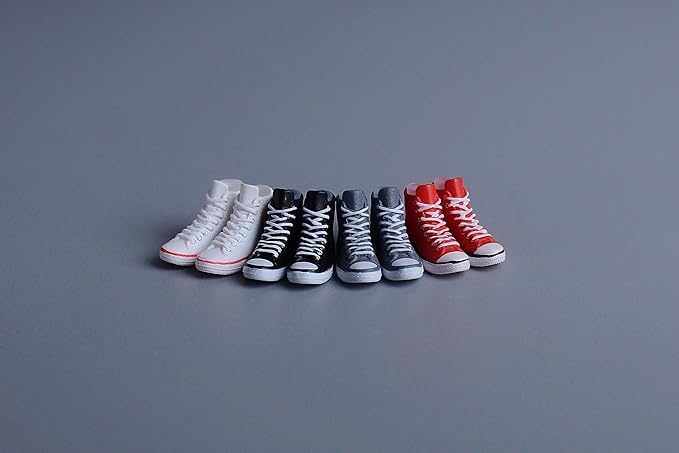 Meetoget Figure Male Doll Daily Sports Shoes 1/12 Scale high-top Knapsack for Action Figure PU004US,Red