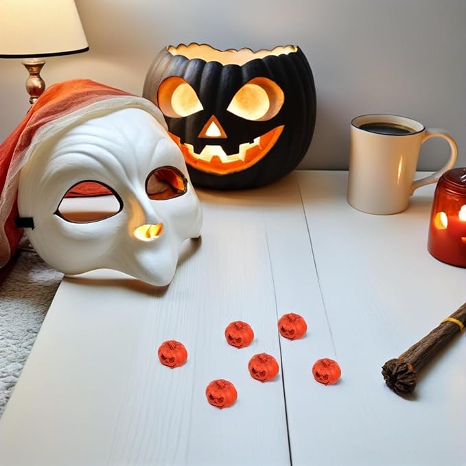 Vaguelly 20pcs Mini Fake Pumpkins: Tiny Resin Pumpkin Figurines Fall Harvest Decor Dollhouse Miniature Accessories Halloween Decoration for DIY Craft Seasonal Displays