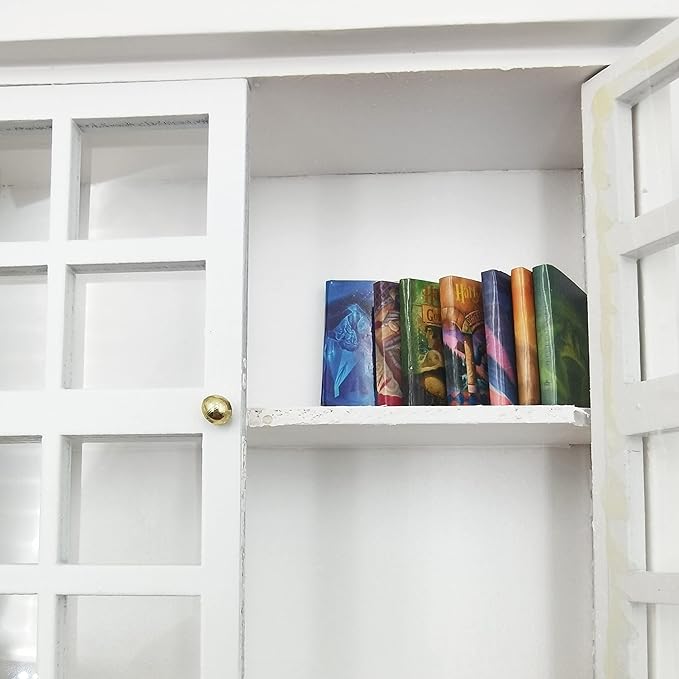 Dollhouse Decoration Accessories,1:12 Dollhouse Furniture Miniature Bookshelf Cabinet Living Room Pretend Toy
