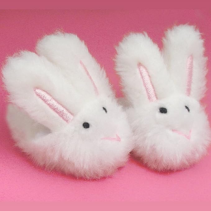 Sophia's Doll Bunny Slipper Shoes with Fluffy Rabbit Ears and Stitched Nose Accessory for 18" Dolls, White