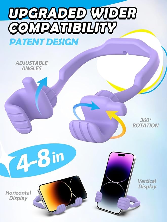 Stocking Stuffers for Teens Girls Boys Adults Cell Phone Stand: UPGRADE Adjustable Thumbs Up Lazy Phone Holder for Desk Cool Gadgets Fun Birthday Gift Ideas for Kids Teenager Women Gifts for Christmas
