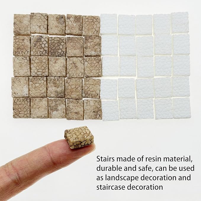 Cayway Fairy Garden Accessories, 50 PCS Miniature Stone Steps Miniature Garden Micro Landscape Decoration for DIY Craft, Scenes