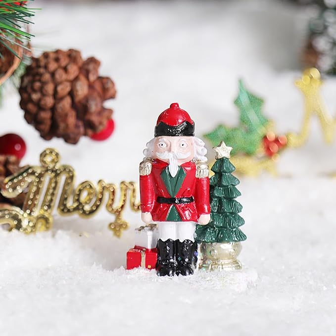 Christmas Village Accessories Ornaments Resin Christmas Village Sets Decoration for Xmas Festival Holiday (Walnut Soldier)