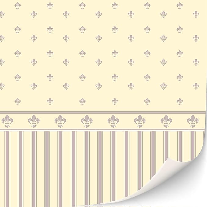 TexturKontor 3 Sheets Self-Adhesive Wallpaper for Dollhouses - 1:12 Scale Antique Classic Victorian Wallpaper (Charlotte)