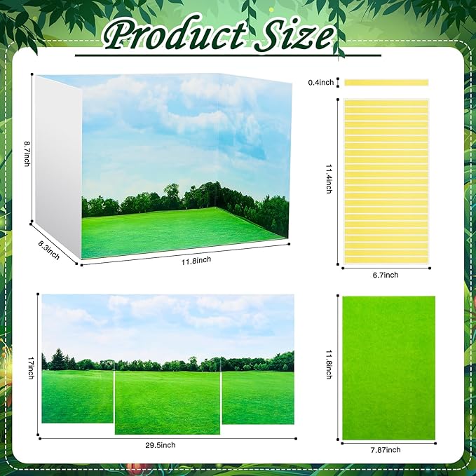 AmazingSpark Diorama Box and Fake Grass Decor, Rainforest Diorama Project Supplies Set, Cardboard Display Case Kit & Artificial Grass with Double Sided Tapes for DIY Crafts(2 Set,Galaxy)
