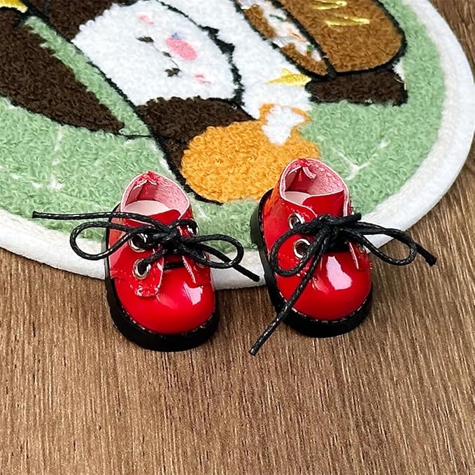 Compatible with Labubu Doll Shoes for 17cm Doll,Shoes Used for Labubu Accessories (P-Red)