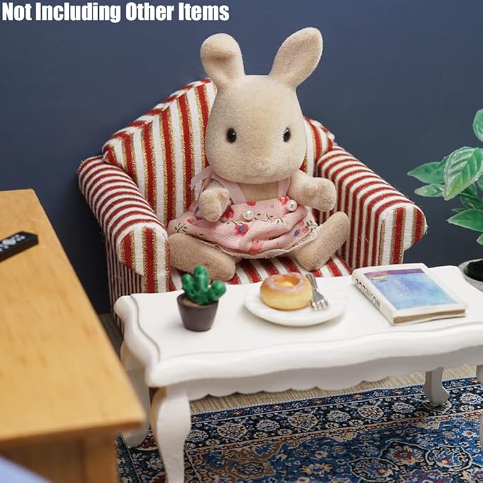Odoria 1/12 Miniature Chair Armchair Dollhouse Furniture Accessories, Stripes