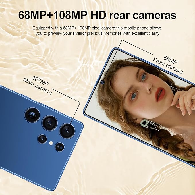 OEJBK I25 Ultra: Powerhouse 16GB/512GB, 2-Day 7000mAh Battery, Huge 6.99" Android 14 Phone w/Built-in Stylus - Your All-in-One Device The Superior Choice (Blue)