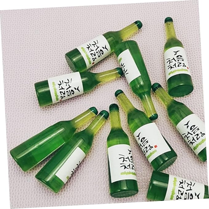 FELTECHELECTR 12pcs Miniature Korean Style Rice Wine Bottles Mini Wine Bottle Models for Dollhouse Decorations DIY Accessories for Miniature Scale Collectors