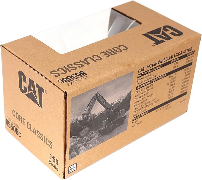 1:50 Scale Cat M318F Wheeled Excavator | Core Classics Series Cat Trucks & Construction Equipment | 1:50 Scale Model Diecast Collectible Model 85508C