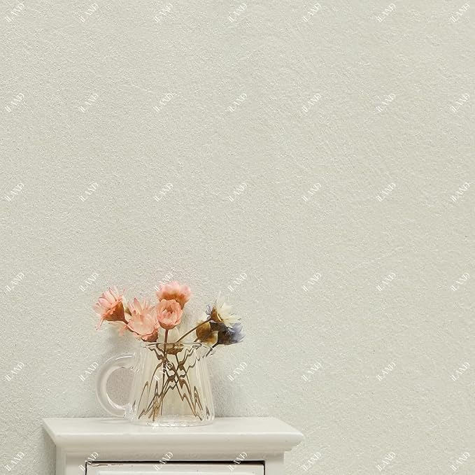 iland Dollhouse Decor, Dollhouse Wallpaper on 1/12 1/6 Scale, Thickened Wall Covering with Texture of Diatom Effect (Cream Yellow Diatommud Texture)