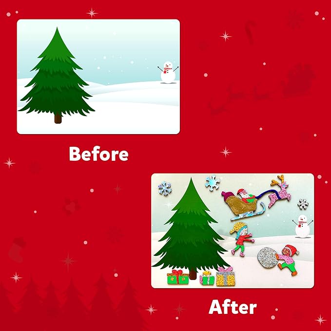 Skillmatics Foil Fun - Holiday Magic, No Mess Art for Kids, Christmas Craft Kits & Supplies, DIY Creative Activity, Travel Toys, Gifts for Boys & Girls Ages 4, 5, 6, 7, 8, 9