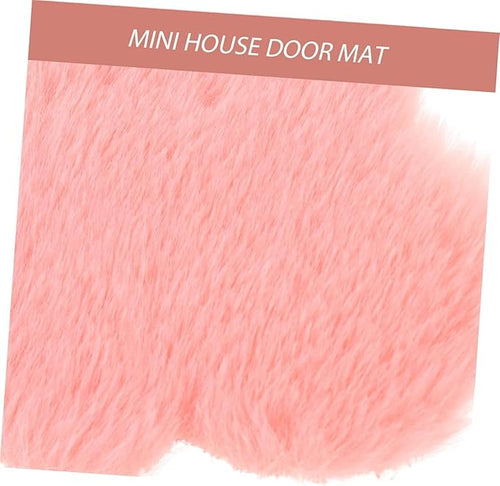 1:12 Scale Miniature Dollhouse Cloud Rug – Soft Pink Faux Fur Carpet, Cozy Bedroom & Living Room Accessory for Dollhouse Decoration, Mini Scene Layout, DIY Display & Micro Landscape Décor (5.8x3.8in)