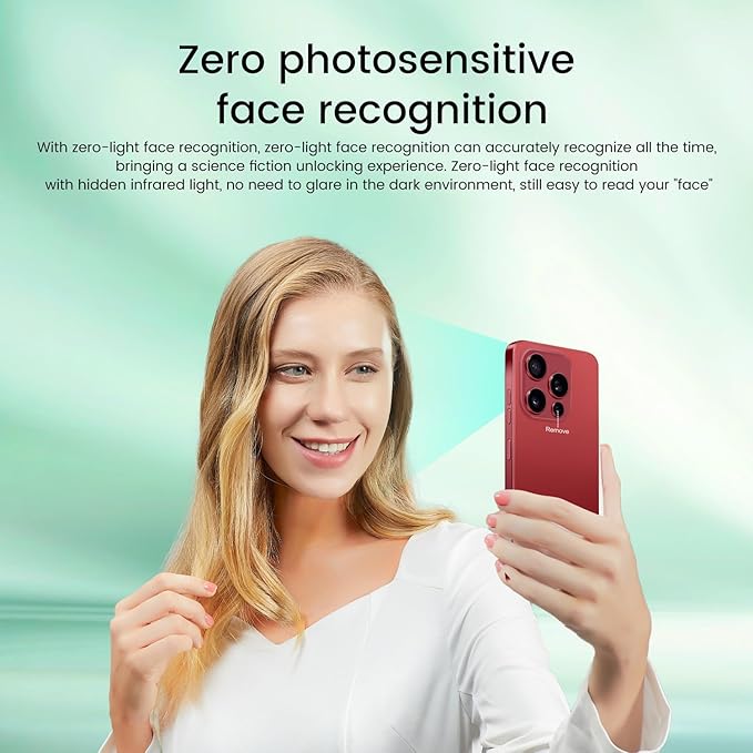 Huness 16PROMA X Smartphone Unlocked Cell Phone,6.99" HD Screen Unlocked Phone,16+512GB Android 14 with 128GB Memory Card,Face ID/Dual SIM/5G/Fingerprint Button Unlock/Photos/GPS (Wine Red, 16+512G)