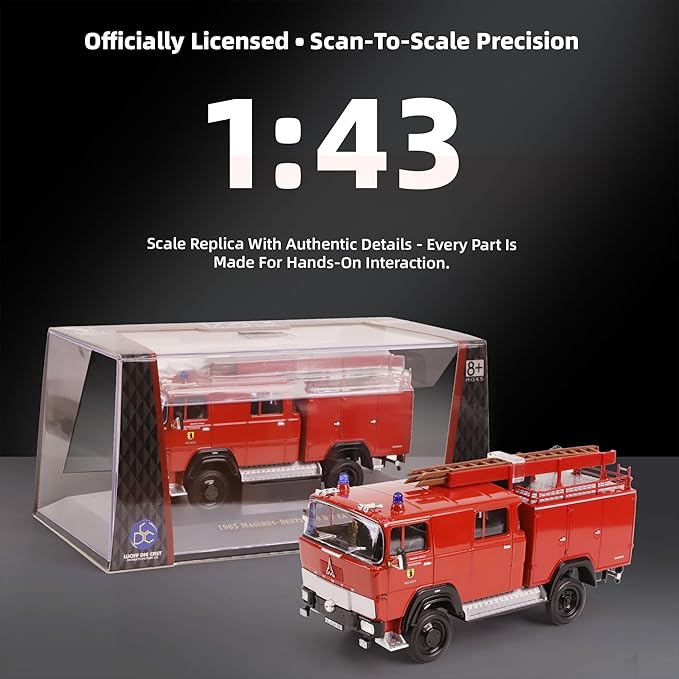 1965 MAGIRUS-DEUTZ 100 D 7 FA LF8-TS 1/43 Scale Die-Cast Metal Model Alloy Toy Cars with Display Case, with Opening Doors, for Kids Men and Teens Dad 14+ Year