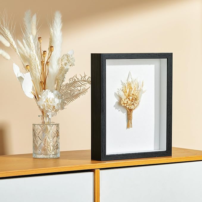 12x16 Shadow Box Picture Frame Display Case with Soft Linen Back-Thickened Panel,Large Black Deep Shadow Box Frame 12x16 for Jersey Graduation Items Flower Craft Memorial Gifts