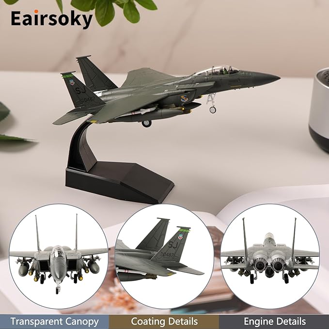 1:100 Scale F-15E Eagle Metal Fighter Jet Model Military Die-cast Aircraft Models for Collection or Gift