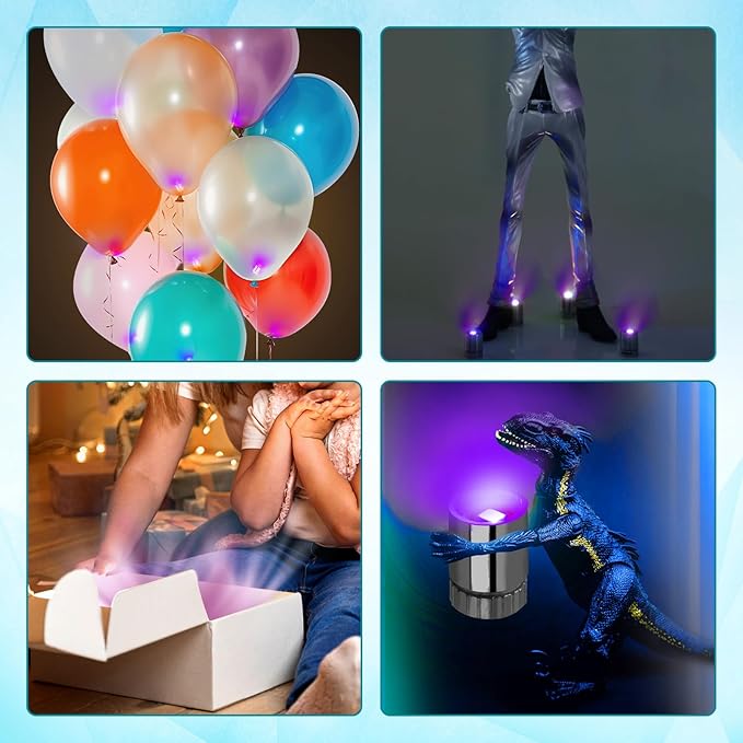 10pcs Miniature LED Spot Lights for Craft, Battery Operated Small LED Light with Battery for Dollhouse Mini Paper Lanterns Party Micro Spotlights Decorations Doll House DIY Projects (Purple)