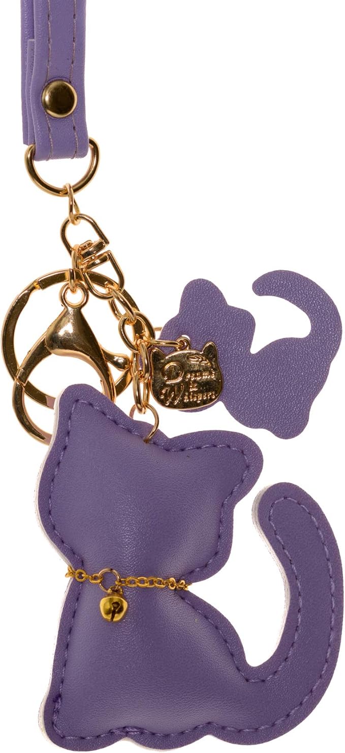 Dreams and Whispers Faux Fur Ball Pom Pom Key Chain Ring for Women Bag Pendant